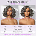 New Customers Only | Elegant Salt & Pepper Grey Wig Loose Body Wave Glueless Minimalist Lace Short Wig Pre-Cut Lace