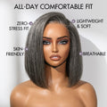 New Customers Only | AiryFit™ Scalp Care Wigs -Salt and Pepper Glueless Minimalist HD Lace Bob Wig Pre-Cut Lace - US Only