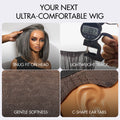 New Customers Only | AiryFit™ Scalp Care Wigs -Salt and Pepper Glueless Minimalist HD Lace Bob Wig Pre-Cut Lace - US Only