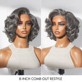 New Customers Only | 1 SEC INSTALL WIG | Mature Boss Brown Ombre Highlight / Natural Black / Salt and Pepper Loose Wave Glueless Minimalist HD Lace Wig