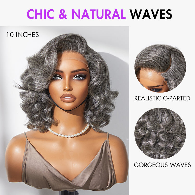 New Customers Only | 1 SEC INSTALL WIG | Mature Boss Brown Ombre Highlight / Natural Black / Salt and Pepper Loose Wave Glueless Minimalist HD Lace Wig