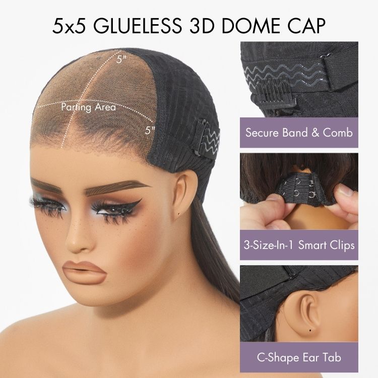 All-Day Secure Fit Silky Straight Glueless 5x5 Closure Lace Long Wig Pre-Cut Lace