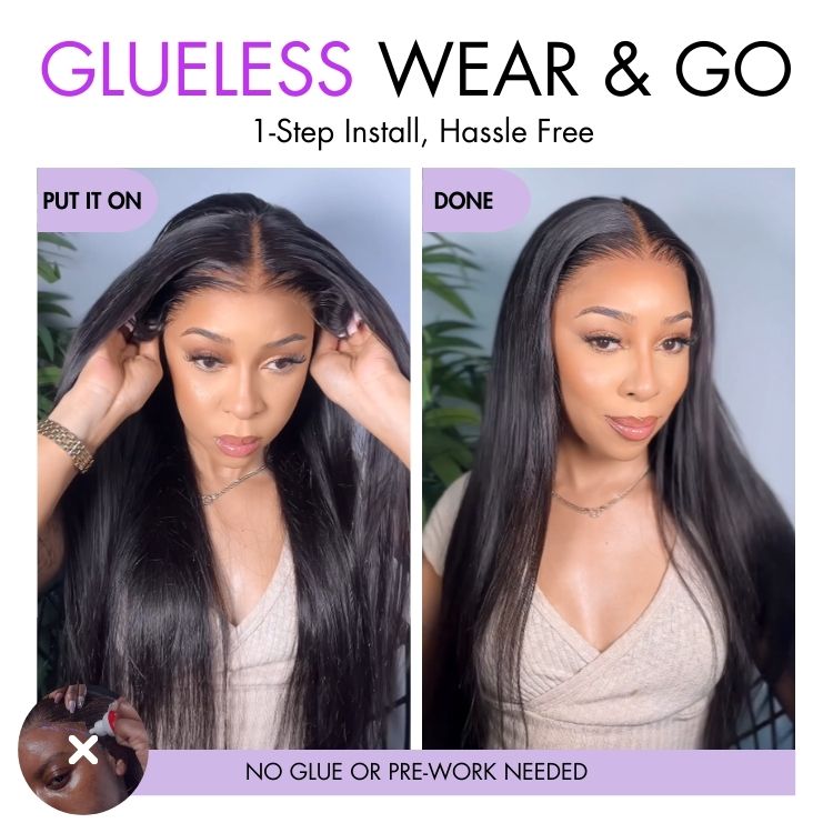 All-Day Secure Fit Silky Straight Glueless 5x5 Closure Lace Long Wig Pre-Cut Lace