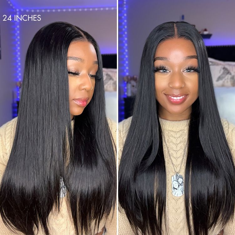 All-Day Secure Fit Silky Straight Glueless 5x5 Closure Lace Long Wig Pre-Cut Lace
