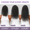 Water Wave Flexi-Fit Drawstring Ponytail Extension Human Hair Natural Black Curly Ponytail