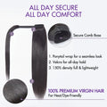 Natural Black Sleek Long Straight Wrap Around Ponytail Hair Extension Virgin Hair