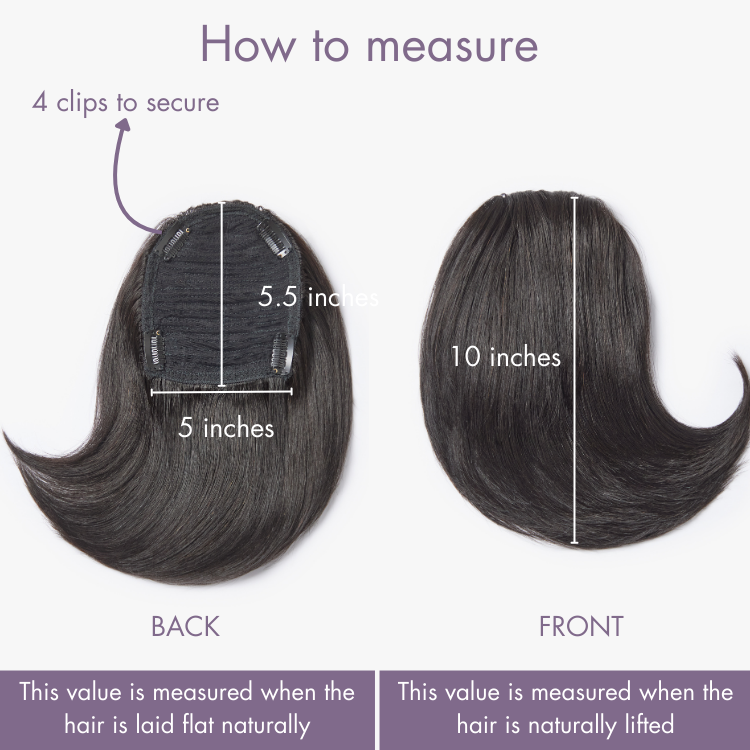 Straight Clip in Hair Topper with Bangs 100% Human Hair