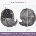 Salt and Pepper Straight Clip in Hair Topper with Bangs