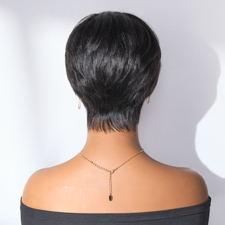 Weekly Special | Throw On & Go Short Cut with Bangs Ultra Comfort Cotton Cap Glueless Wig Hair Loss Friendly - US Only