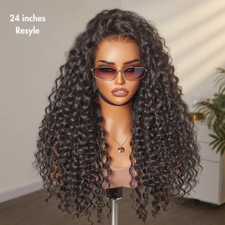 Tiktok Exclusive Deal | PreMax Wigs - Super Natural Hairline Deep Wave Ear-to-ear 13x6 Frontal HD Lace Long Curly Wig