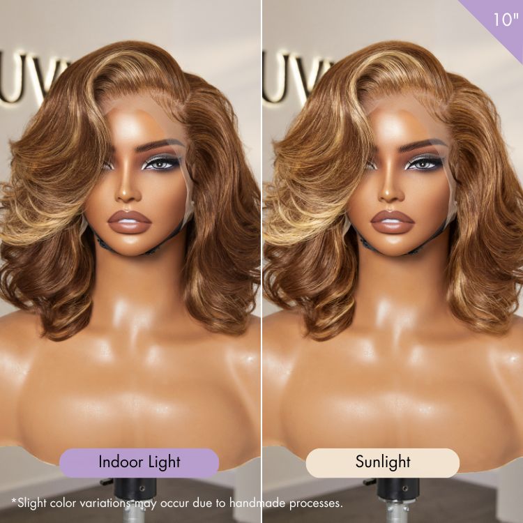Crazy Wednesday | PreMax Wigs - Honey Blonde Highlight / Natural Black Bouncy Body Wave Glueless 13x4 Frontal Lace Human Hair Wig