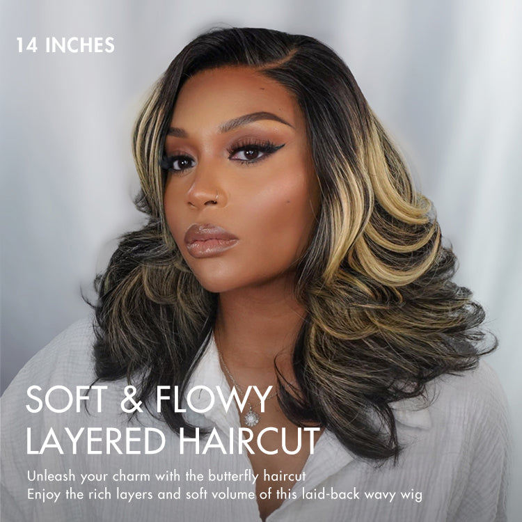 48H Delivery | Honey Blonde Highlight Layered Cut Glueless Wig Minimalist HD Lace Human Hair Wig -US ONLY