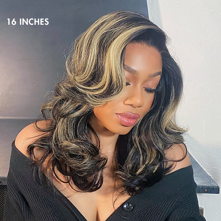 48H Delivery | Honey Blonde Highlight Layered Cut Glueless Wig Minimalist HD Lace Human Hair Wig -US ONLY
