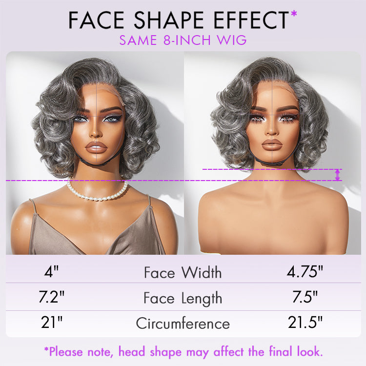 New Customers Only | Mature Boss Salt and Pepper Bouncy Egg Curls Glueless Minimalist HD Lace Grey Wig