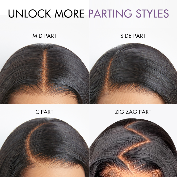 New Customers Only | Luvme All-Day Comfort™ Wig Layered Light Yaki Straight / Loose Body Wave Glueless 7x6 Closure HD Lace Human Hair Wig Pre-Cut Lace