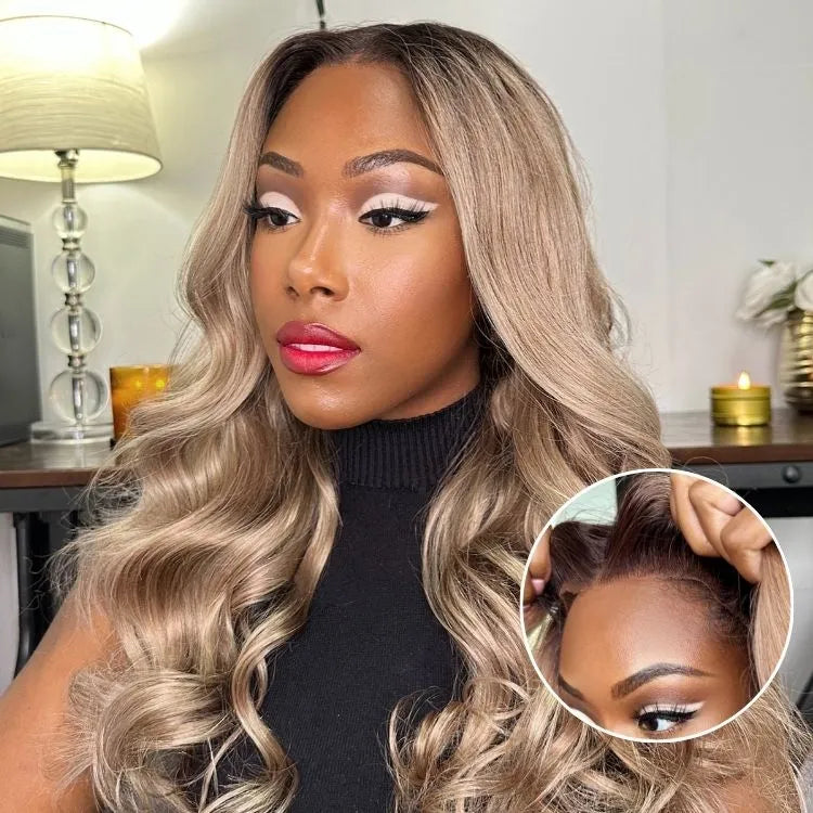48H Delivery | Ash Blonde Loose Body Wave 5x5 Closure Lace Glueless Wig Breathable Cap -US ONLY