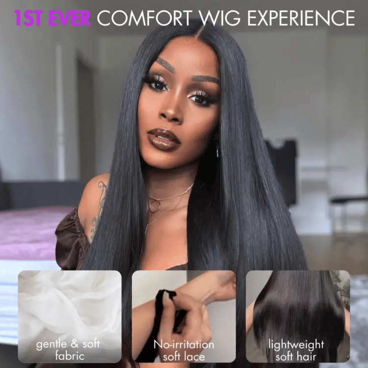 Crazy Wednesday | AiryFit™ Scalp Care Wigs - Silky Straight Middle Part Glueless 5x5 Closure Lace Long Wig Pre-Cut Lace