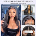 Crazy Wednesday | AiryFit™ Scalp Care Wigs - Silky Straight Middle Part Glueless 5x5 Closure Lace Long Wig Pre-Cut Lace