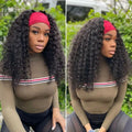 New Customers Only | Black / Brown Highlight Deep Wave Headband Wig (Get Free Trendy Headbands)