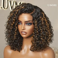 Crazy Wednesday | Blonde Highlight Short Curly Glueless Minimalist HD Lace Human Hair Wig
