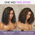 Crazy Wednesday | Blonde Highlight Short Curly Glueless Minimalist HD Lace Human Hair Wig