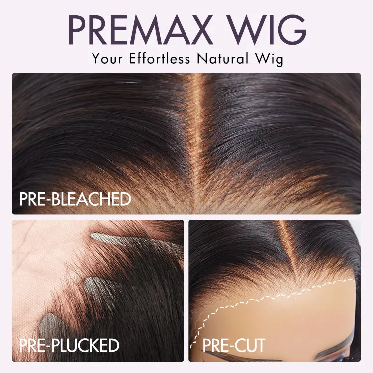 Crazy Wednesday | PreMax Wigs - Natural Black / Blonde Highlight C Part Glueless Lace Front Bob Wig