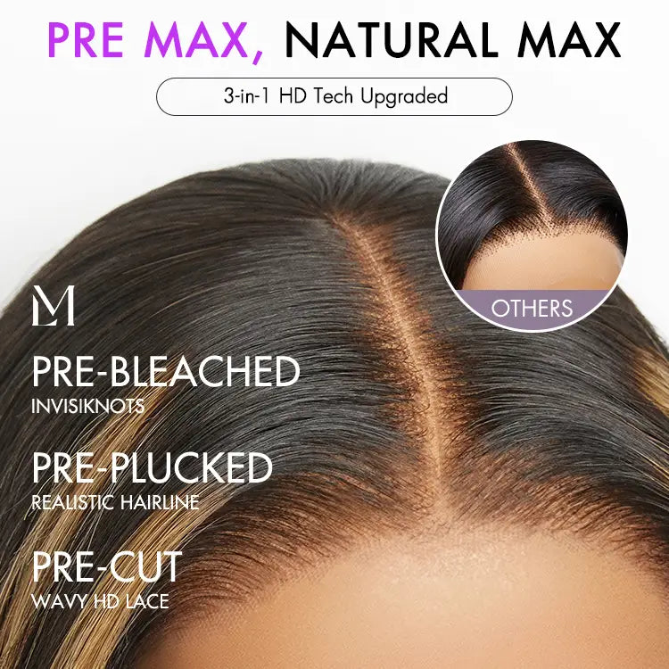 PreMax Blonde Mix Black Loose Wave Glueless 5x5 HD Lace Closure Wig Large & Small Cap