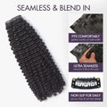 New Customers Only | Kinky Curly Invisible Edge Seamless Clip in Extensions Human Hair with Free Gift