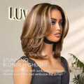 New Customers Only | Blonde Highlight / Brown Highlight Short Layered Bob Wig Glueless 5x5 Closure Pre-Cut Lace Wig