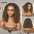 Crazy Wednesday | Brown Highlight / Natural Black / Blonde Highlight Deep Curly Glueless 5x5 Closure Pre-Cut Lace Wig Breathable Cap