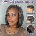 New Customers Only | AiryFit™ Scalp Care Wigs -Salt and Pepper Glueless Minimalist HD Lace Bob Wig Pre-Cut Lace - US Only