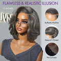 Exclusive Sale | Boss Vibe Salt & Pepper Layered Bob / Body Wave Glueless Pre-Cut Minimalist Lace Grey Wig