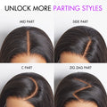 Luvme Hair Yaki Straight 5x5 Closure HD Lace Glueless Long Wig Pre-Cut Lace | Large & Small Cap Size