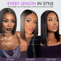 48H Delivery | Silky Blunt Cut Glueless 2x6 / 5x5 Closure Lace Shoulder Length Bob Wig Pre Plucked & Bleached -US ONLY