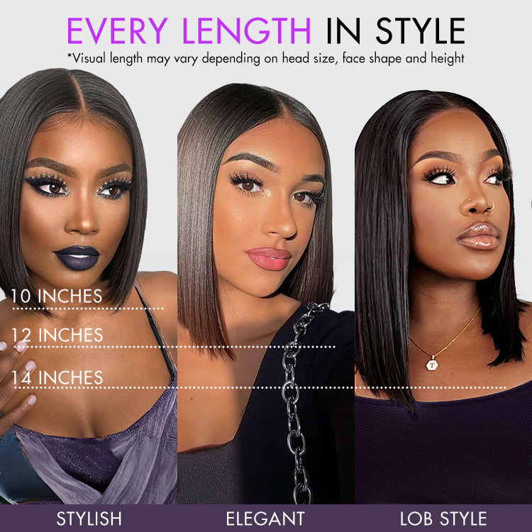 My GO-TO BOB™ - Glueless 5x5 Closure HD Lace Silky Straight Human Hair Wig