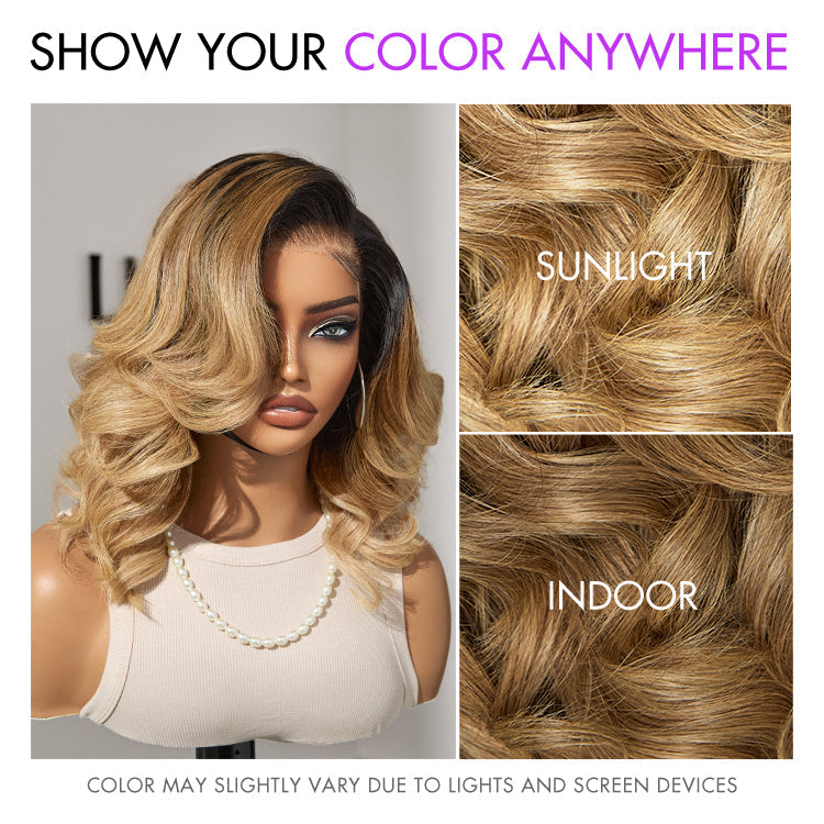 PreMax Wigs | Gorgeous Ombre Color Loose Wave Glueless 13x4 Frontal Lace Blonde Hair Wig Pre-cut Lace