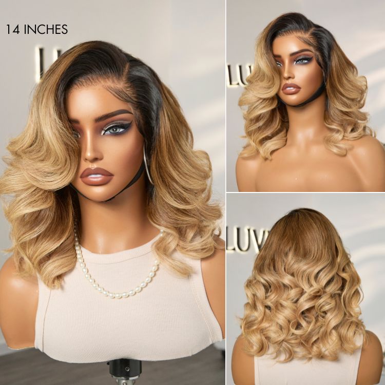 PreMax Wigs | Gorgeous Ombre Color Loose Wave Glueless 13x4 Frontal Lace Blonde Hair Wig Pre-cut Lace
