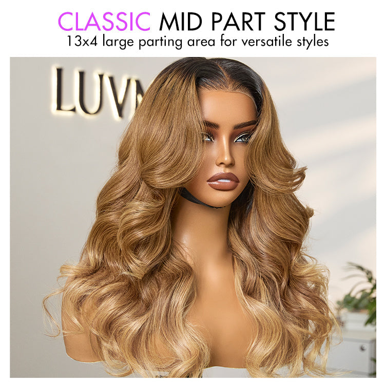 PreMax Wigs | Gorgeous Ombre Color Loose Wave Glueless 13x4 Frontal Lace Blonde Hair Wig Pre-cut Lace
