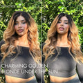 PreMax Wigs | Gorgeous Ombre Color Loose Wave Glueless 13x4 Frontal Lace Blonde Hair Wig Pre-cut Lace