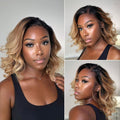 PreMax Wigs | Gorgeous Ombre Color Loose Wave Glueless 13x4 Frontal Lace Blonde Hair Wig Pre-cut Lace