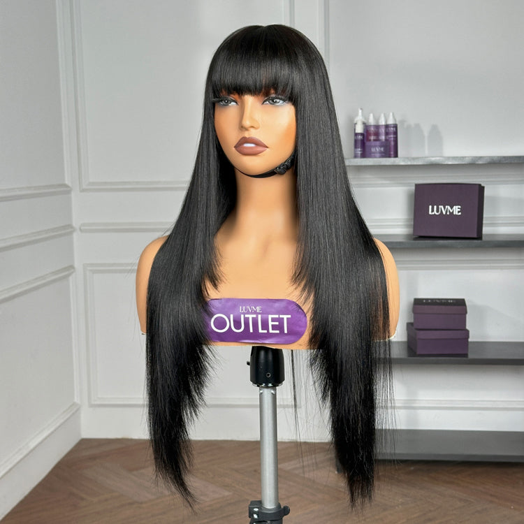 Special Deal | Breathable Cap Layered Yaki Straight Glueless Minimalist Lace Long Wig with Bangs - US Only