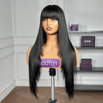 Special Deal | Breathable Cap Layered Yaki Straight Glueless Minimalist Lace Long Wig with Bangs - US Only