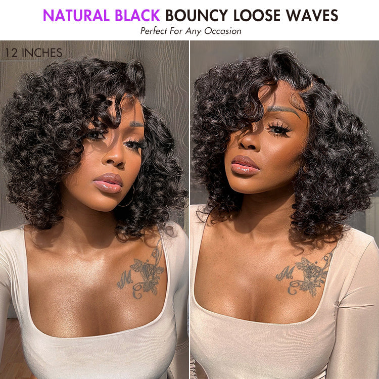 Weekly Special | Effortless Elegance Brown Highlight / Natural Black Bouncy Curly Wig Minimalist HD Lace Glueless Wig Pre-Cut Lace