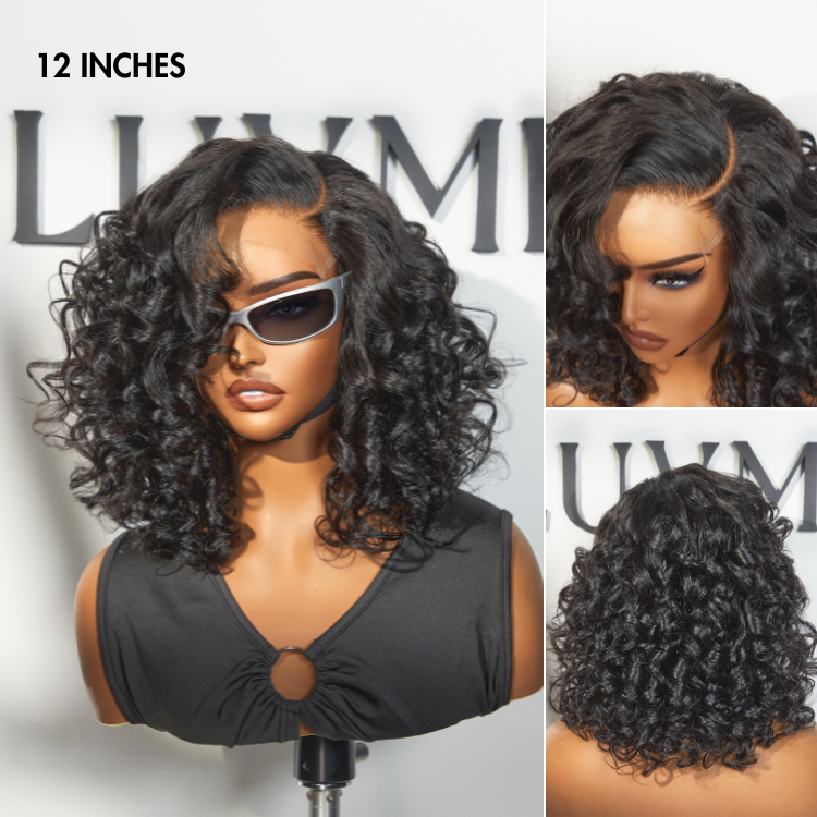 Crazy Wednesday | Effortless Elegance Brown Highlight / Natural Black Bouncy Curly Wig Minimalist HD Lace Glueless Wig Pre-Cut Lace