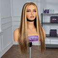 Special Deal | Honey Blonde Highlight Silky Straight Glueless 5x5 Closure HD Lace Wig