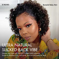 Crazy Wednesday | Brown Highlight / Jet Black Short Cut Slicked Back Curly Ear-to-ear Wide T Lace Wig