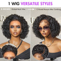 Crazy Wednesday | Brown Highlight / Jet Black Short Cut Slicked Back Curly Ear-to-ear Wide T Lace Wig