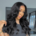 Jet Black Loose Body Wave Glueless 5x5 Closure Lace Wig 100% Human Hair