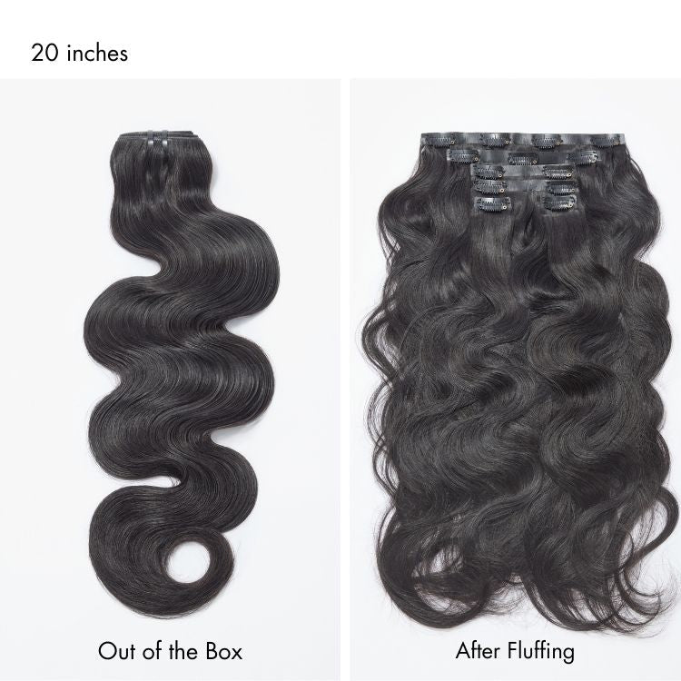 Body Wave / Messy Curly / Silky Straight / Yaki Straight / Kinky Curly Invisible Edge Clip in Hair Extensions Human Hair 110g 6pcs with Free Gift