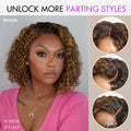 Crazy Wednesday | Brown Highlight / Natural Black / Blonde Highlight Deep Curly Glueless 5x5 Closure Pre-Cut Lace Wig Breathable Cap